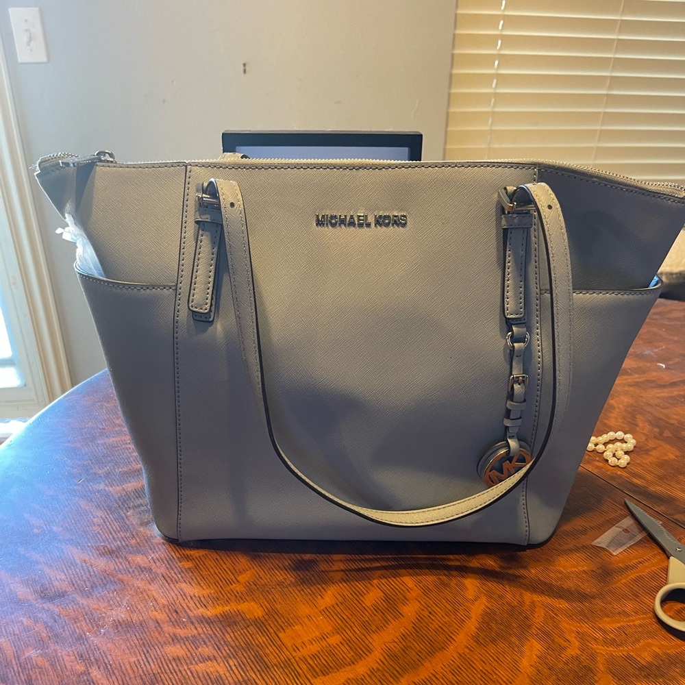 Blue Michael Kors tote bag